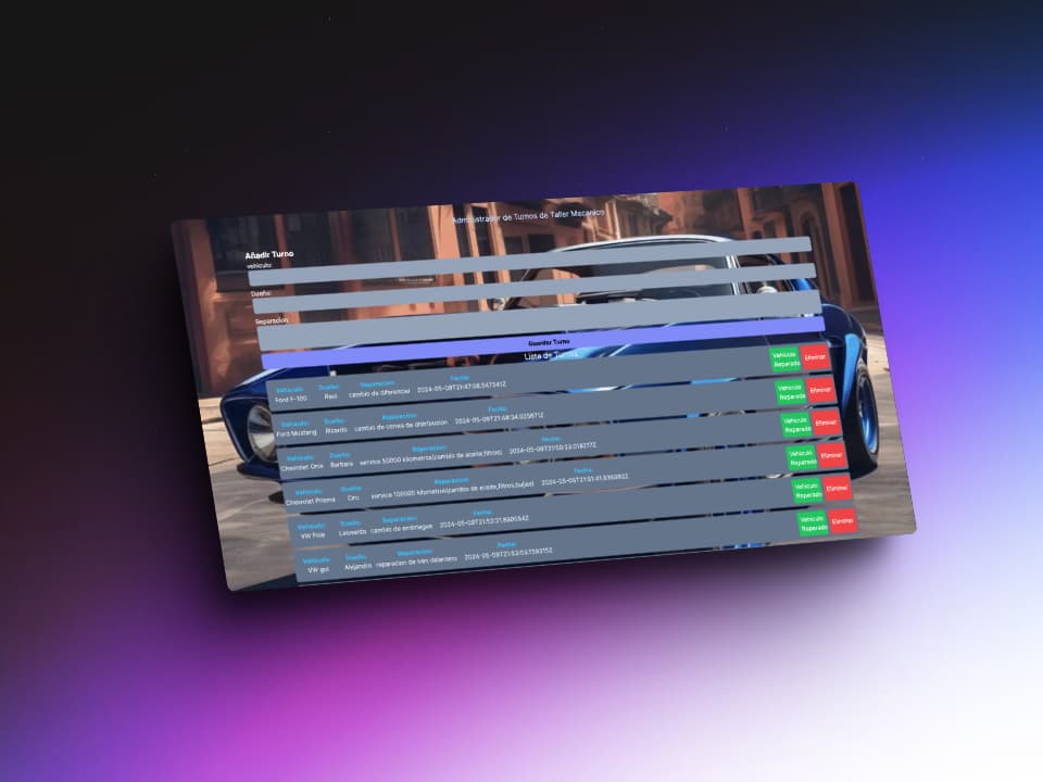 Mechanical workshop shifts